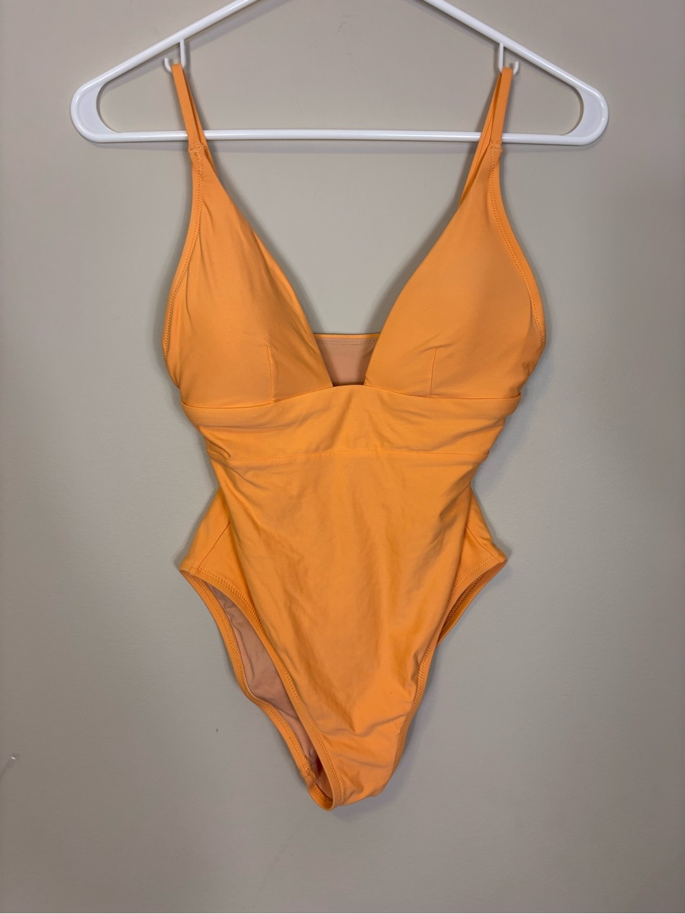 J. Crew V Neck Bright Orange One-Piece Swimsuit 4